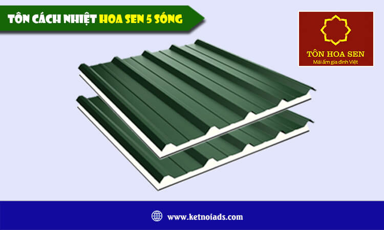 Tôn cách nhiệt Hoa Sen 5 sóng 